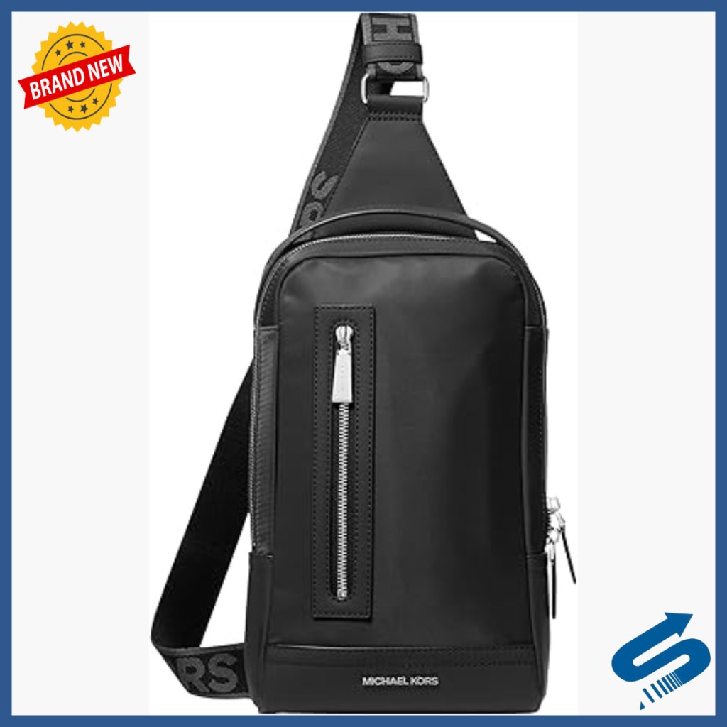 Structured Nylon Sling Pack With Adjustable Strap, 5 Pockets, 20l Capacity
